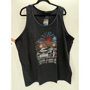 Nascar Tank Top Mens Shirt 2XL 2023 Chicago Street Race Fireworks Black New